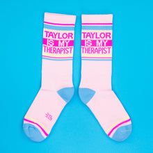 Load image into Gallery viewer, Taylor Is My Therapist Gym Crew Socks
