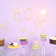 Load image into Gallery viewer, Mini 4&quot; Gold Number Sparklers
