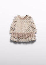 Load image into Gallery viewer, Baby girl polka dot tulle dress in marzipan by Abel &amp; Lula
