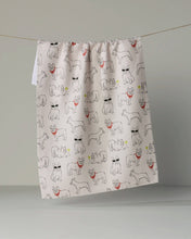 Load image into Gallery viewer, Geometry Frenchie Frolic Tea Towel

