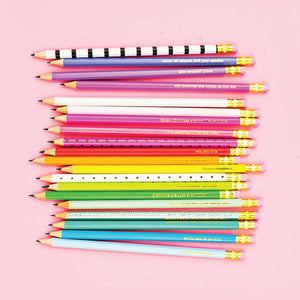 Pencil Set - Motivational - Asst Colors - 22 Pc Set