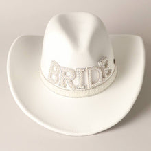 Load image into Gallery viewer, BRIDE Pearl Cowboy Hat
