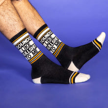 Load image into Gallery viewer, Sounds Like Bullshit To Me Gym Crew Socks
