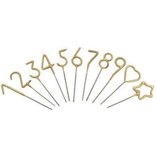 Load image into Gallery viewer, Mini 4&quot; Gold Number Sparklers

