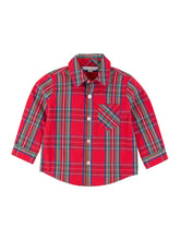 Load image into Gallery viewer, Boys Tis The Season Plaid Long Sleeve Button Down Shirt
