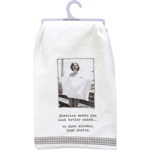 Exercise Makes You Better Naked Kitchen Towel
