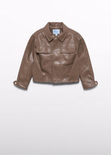 Load image into Gallery viewer, Girl faux leather jacket in macchiato by Abel &amp; Lula

