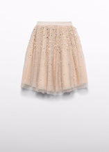 Load image into Gallery viewer, Girl midi skirt with pearls, side view
