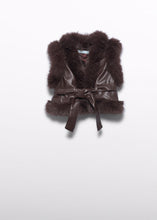 Load image into Gallery viewer, Girl quilted faux fur vest, front view
