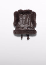 Load image into Gallery viewer, Girl quilted faux fur vest, side view
