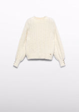 Load image into Gallery viewer, Girl knit sweater in marzipan, front view
