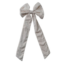 Load image into Gallery viewer, Cotton Velvet Clip-on Bow, Ivory
