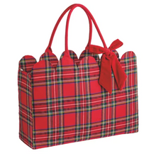 Load image into Gallery viewer, Tartan Scallop Tote - White
