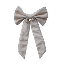 Load image into Gallery viewer, Cotton Velvet Clip-on Bow, Ivory
