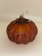 Load image into Gallery viewer, Cross Hatch Glass Pumpkin
