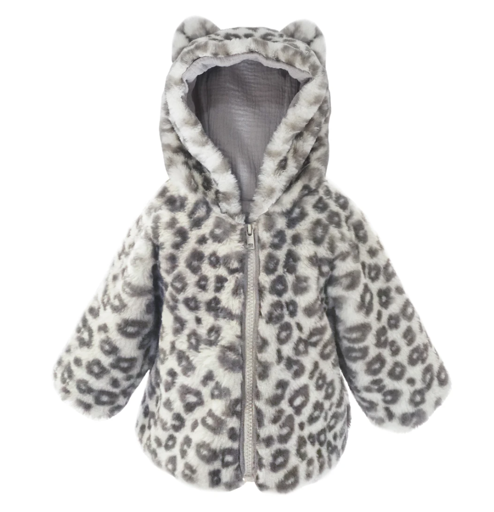 Leopard Faux Fur Baby Coat