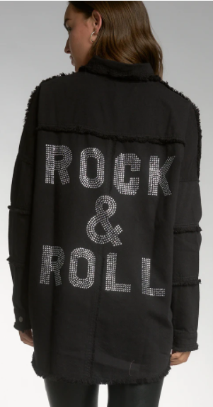 Rock N Roll Rhinestone Distressed Jacket