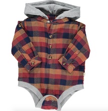 Load image into Gallery viewer, Hooded Woven Plaid Shirts &amp; Onesies
