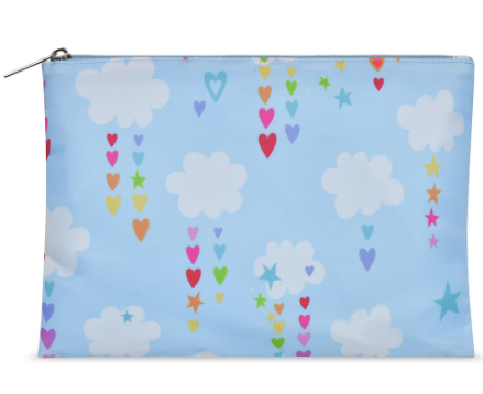 Cheerful clouds cosmetic bag