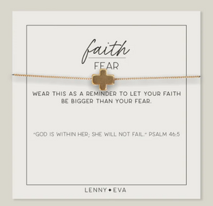 Faith Over Fear Cross Necklace