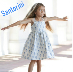 Santorini Jersey Dress w/Pink Tasseled Back