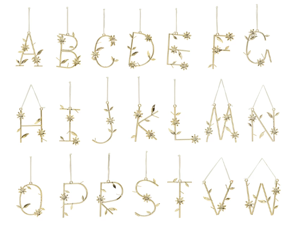 Metal Floral Alphabet Ornament