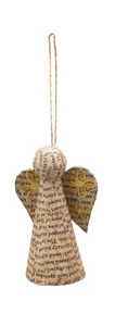 Newsprint Angel Ornament