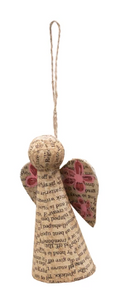 Newsprint Angel Ornament