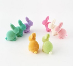 Sitting Flocked Bunnies